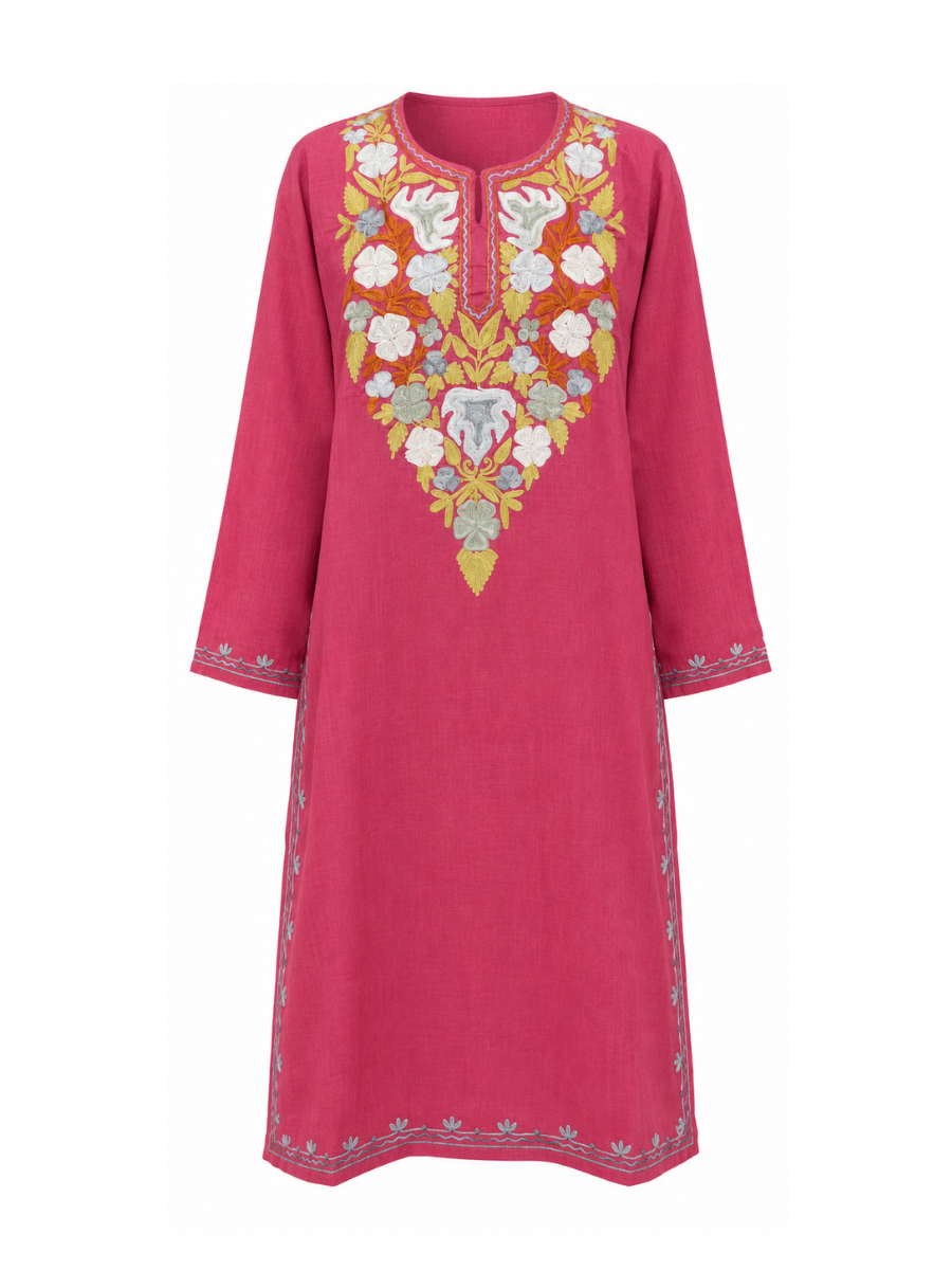 Kashmir Aari cotton Co-Ord Set | Vintage Pink